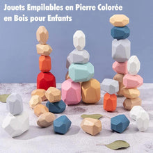 Charger l&#39;image dans la galerie, Pierres en Bois Colorées Empilables - Enfants Puzzle Jouet