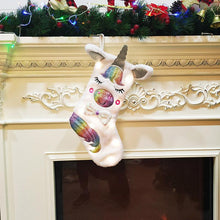 Charger l&#39;image dans la galerie, Licorne Chaussettes de Noël Décoration (Avec Lumière LED)