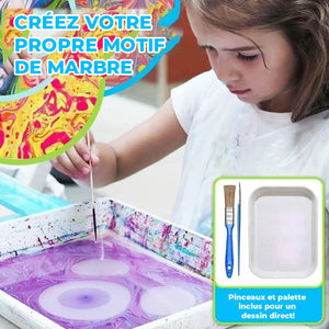 Kit d'Art de Peinture Marbrée à L'eau