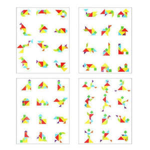 Magnétique Tangram Jeu Puzzle Coloré en Bois